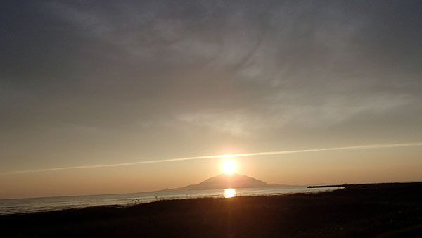 利尻富士と夕陽